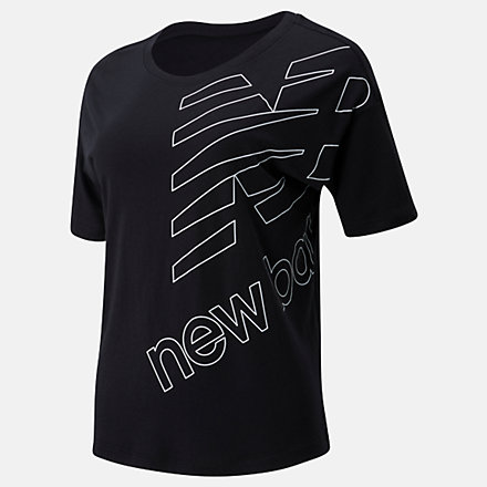 New Balance Essentials Stacked Boxy Tee, WT93562BK image number null