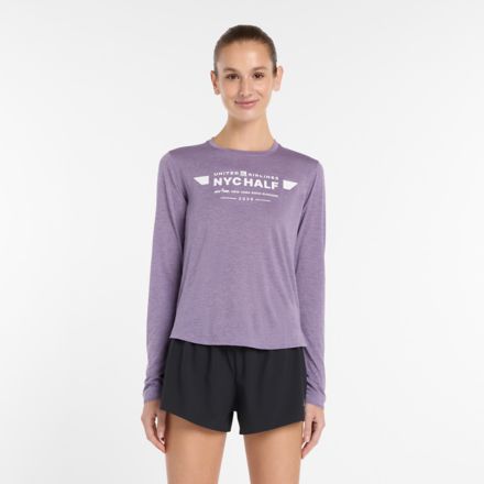 United Airlines NYC Half Women's RC Essential Long Sleeve, CANDIED VIOLET, WTD1MQAA5