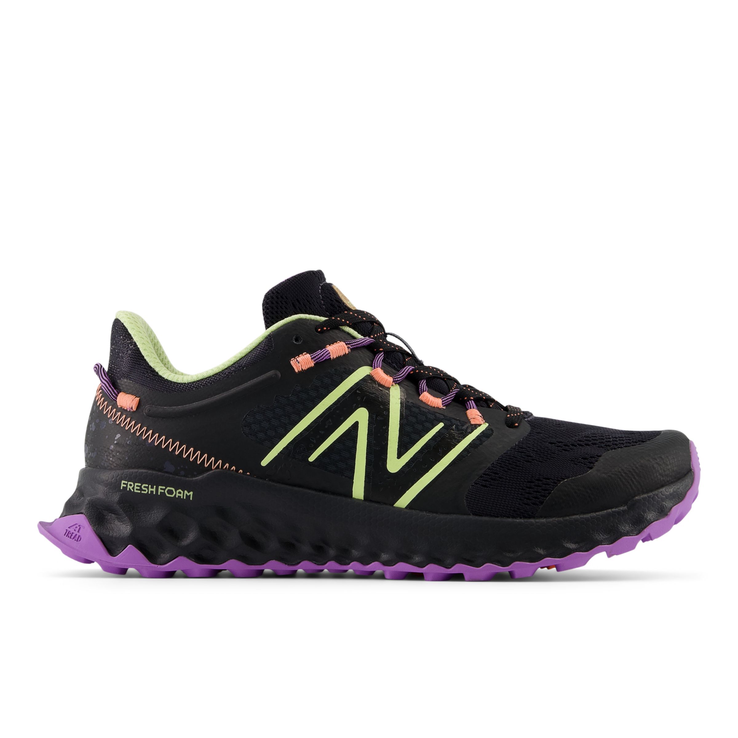 New Balance Women's FRESH FOAM Garoé in Black/Yellow Textile, size 6 Narrow