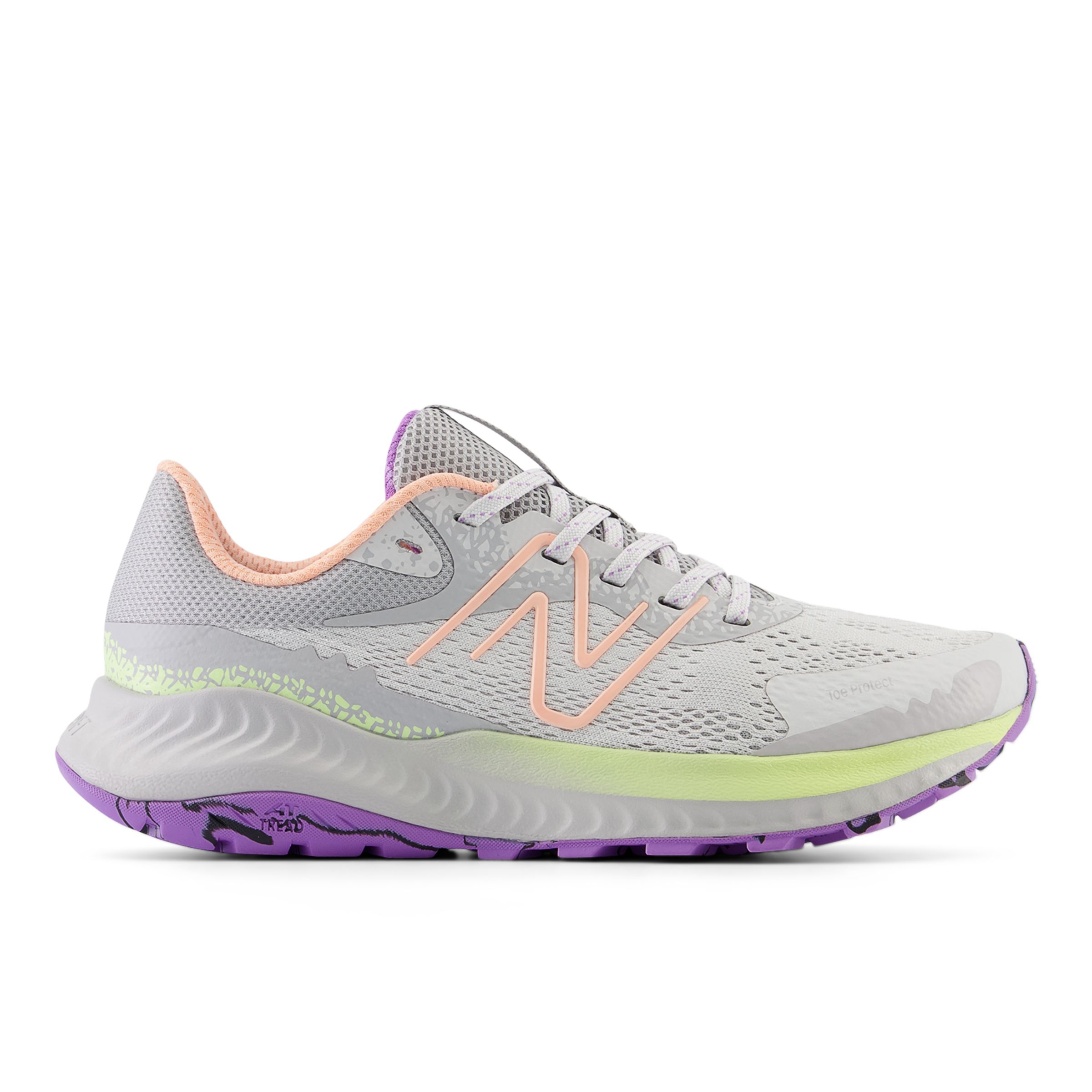 New Balance Women's DynaSoft Nitrel V5 in Grey/Orange/Yellow/Purple Textile, size 6 Narrow