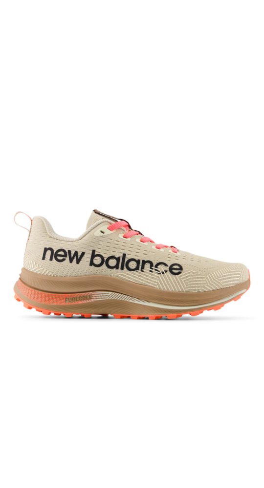New Balance FuelCell SuperComp Trail in Bisque With Urgent Red With Black