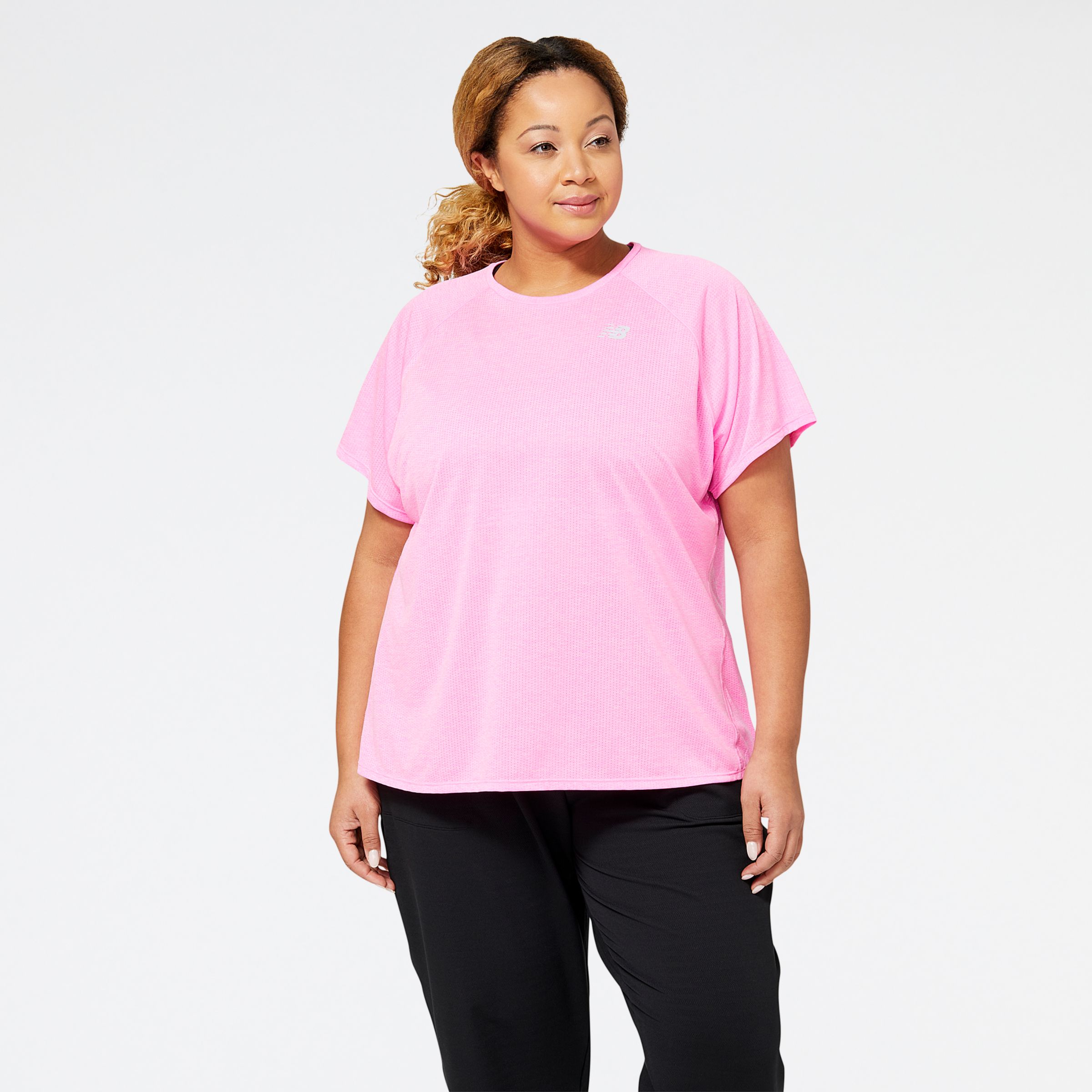 

New Balance Women's Impact Run Short Sleeve Pink - Pink