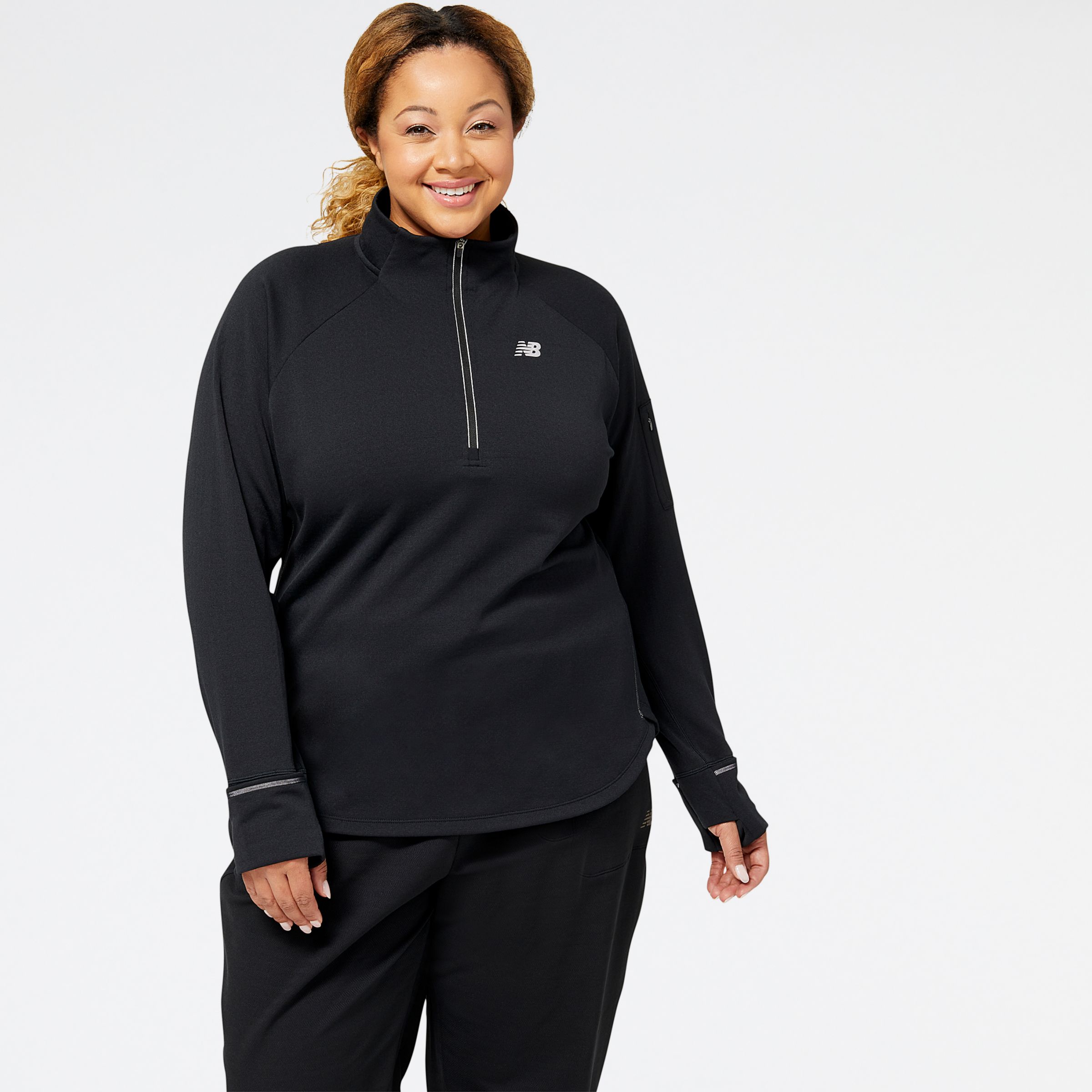 

New Balance Women's NB Heat Grid Half Zip Black - Black