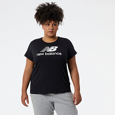 New Balance NB Essentials Stacked Logo Tee, WTX91546BK image number null