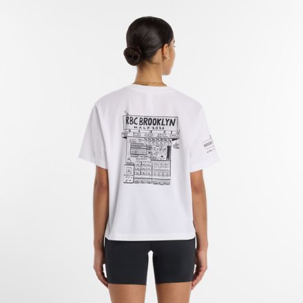 RBC Brooklyn Half Women's Graphic T-Shirt - Newspaper, WHITE with White, WTZ5JYWT