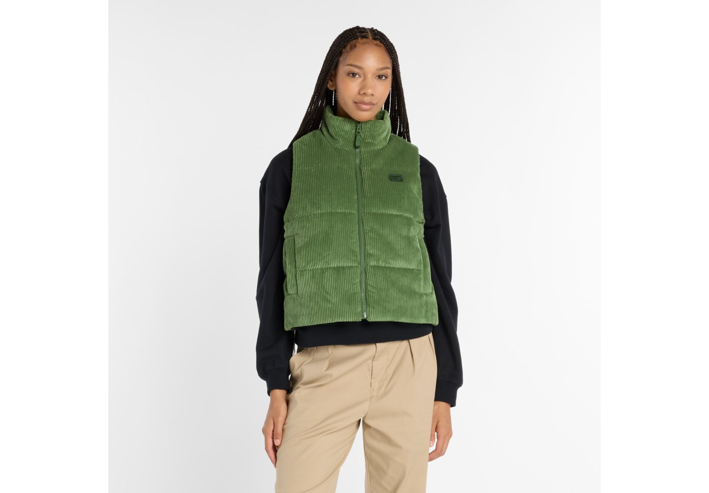 New Balance Wide Wale Corduroy Vest in Dark Alpine Green — photo 1 of 1