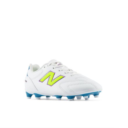 442 Team Jnr FG V3, WHITE with ALKALINE GREEN, Y43F65R