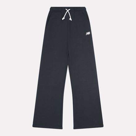 Brush Back Small Logo Wide Leg Pant