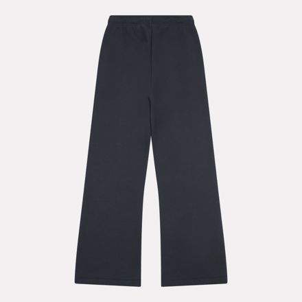 Brush Back Small Logo Wide Leg Pant