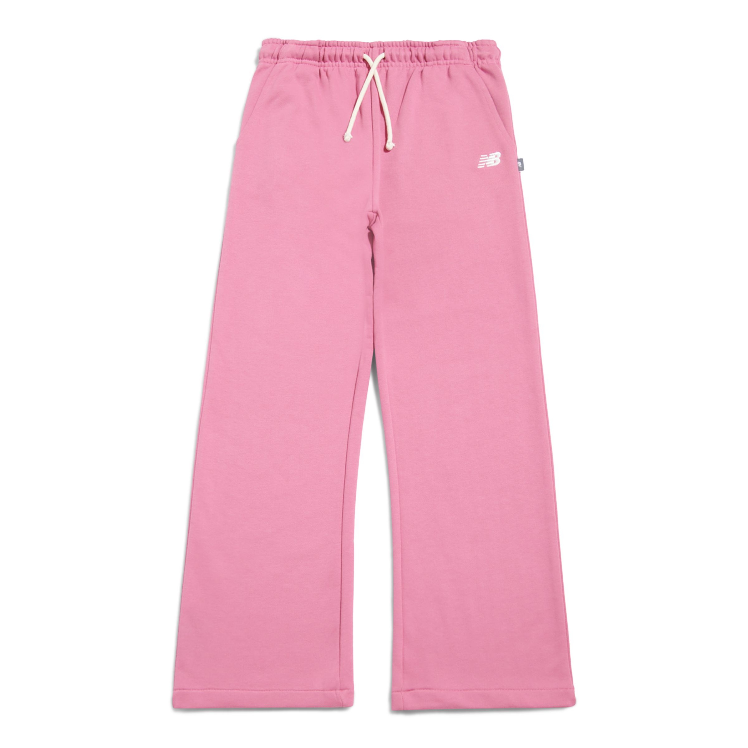 Brush Back Small Logo Wide Leg Pant