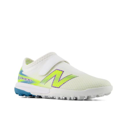 Furon Team Hook & Loop Jnr TF V9, WHITE with ALKALINE GREEN, YF3VT8F4