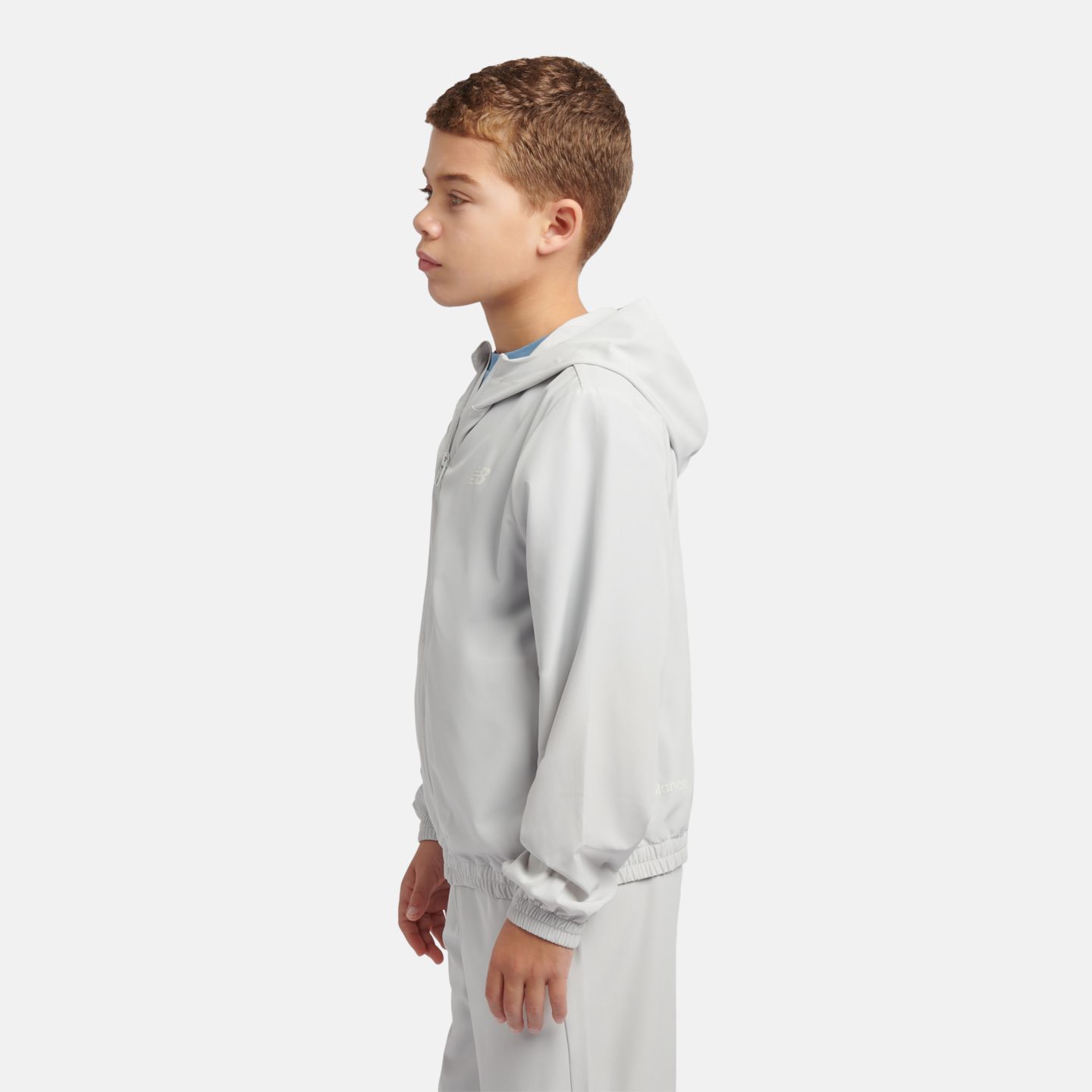 Детская куртка New Balance NB Essential Full Zip Track Jacket, цвет: Серый — фото 4
