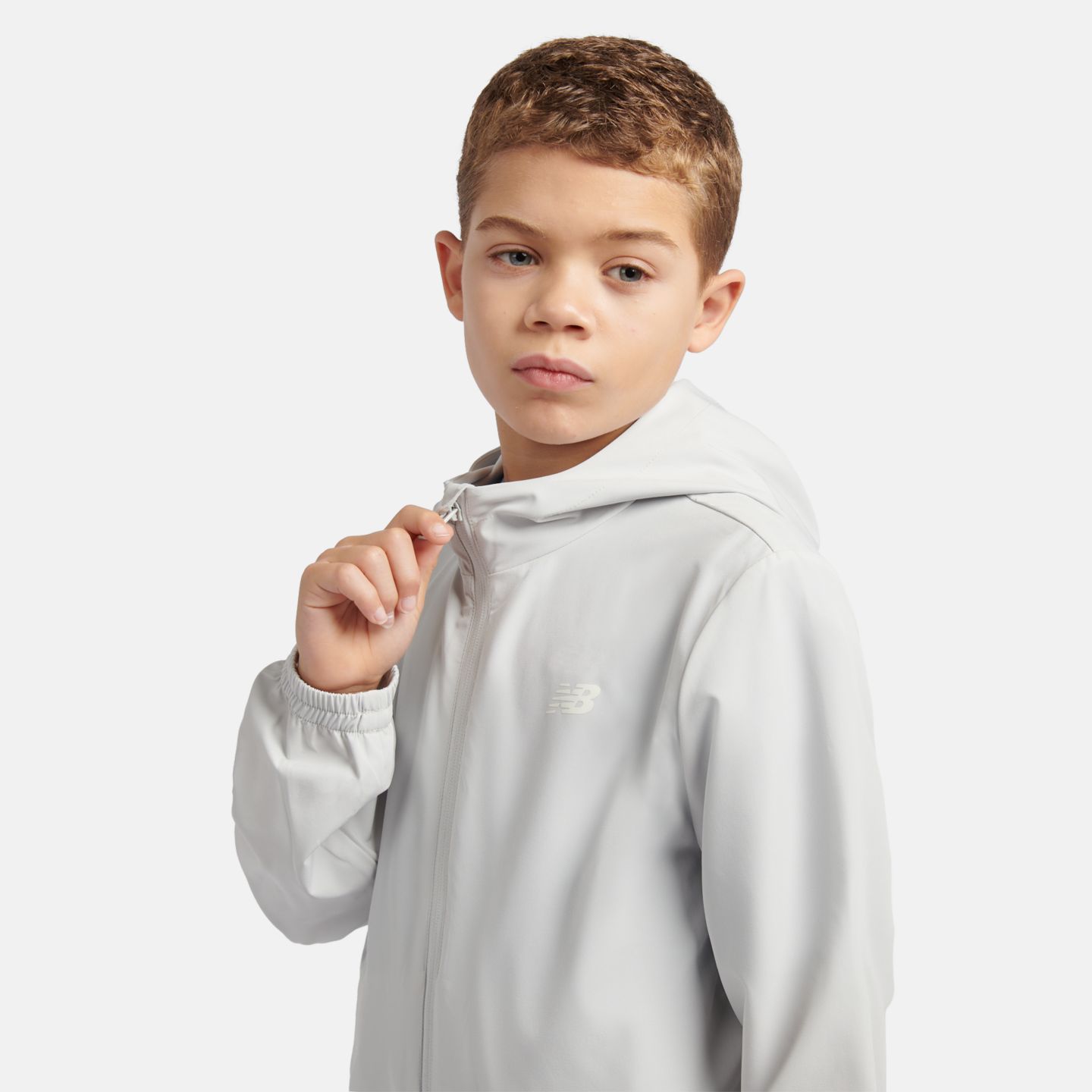 Детская куртка New Balance NB Essential Full Zip Track Jacket, цвет: Серый — фото 3