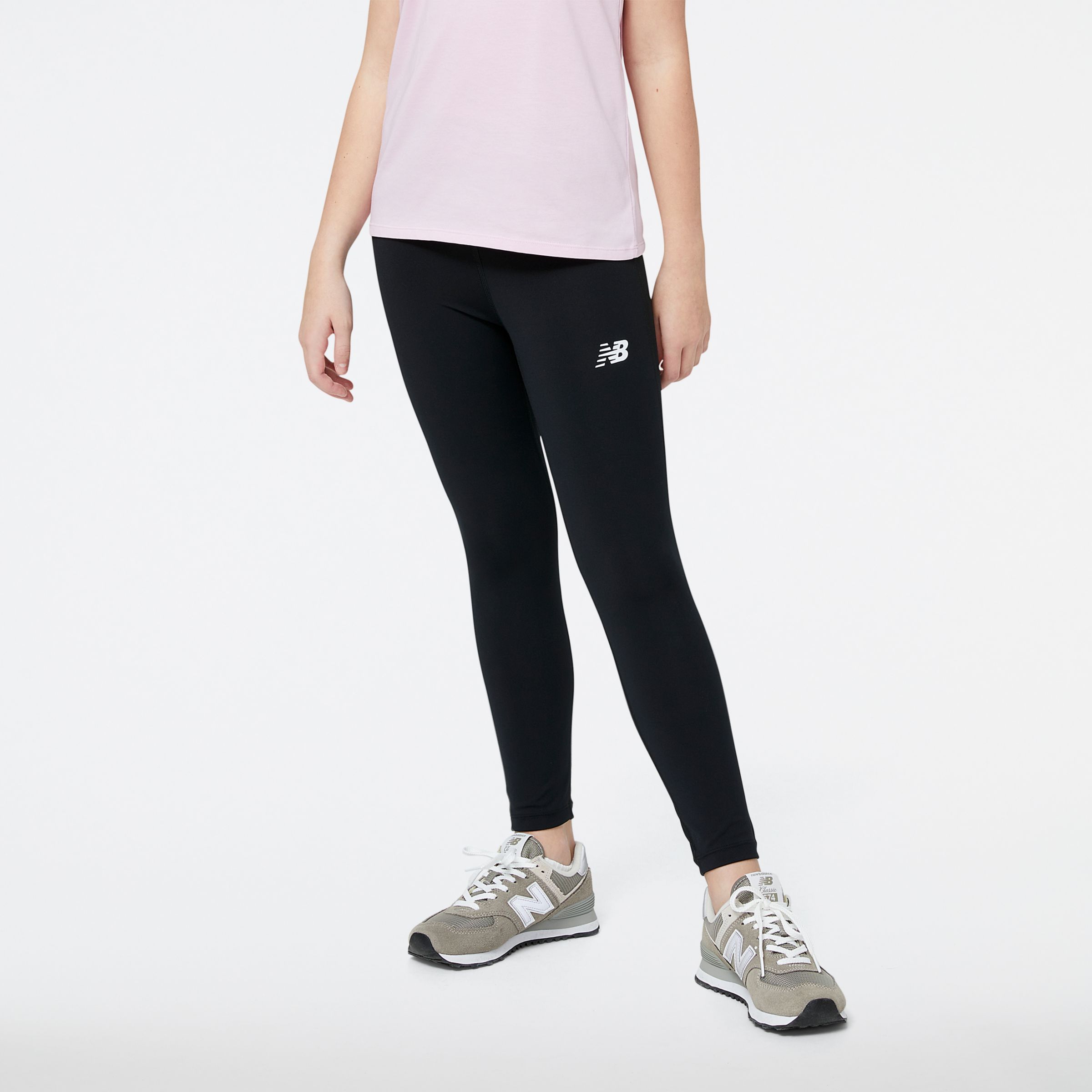 New Balance Crian?a Relentless Crossover High Rise 7/8 Tight in Preto, Poly Knit, Tamanho L