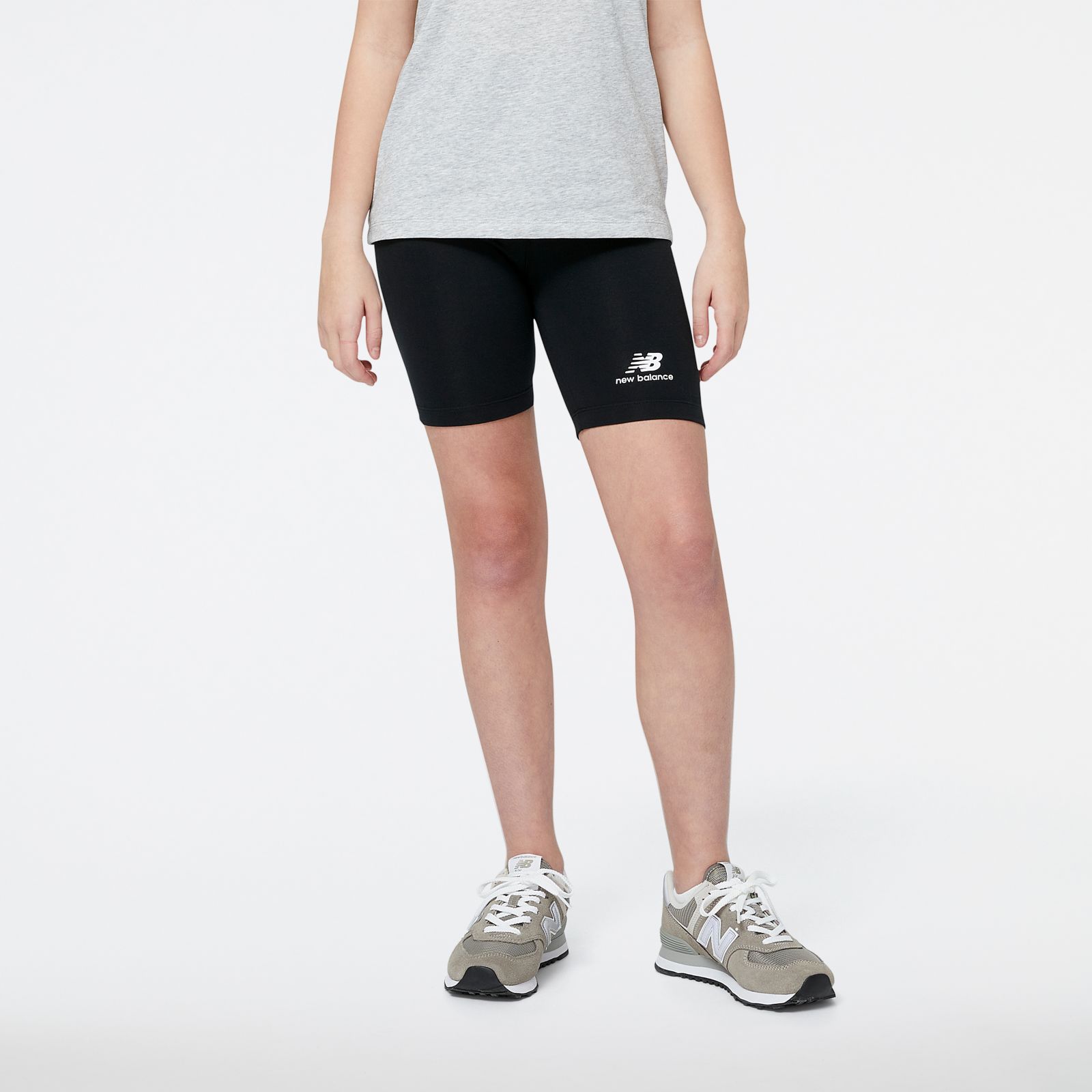 Kids' Essentials Stacked Logo Cotton Fitted Short Apparel - New Balance