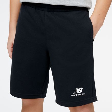 Essentials Stacked Logo French Terry Short, BLACK, YS31540BK