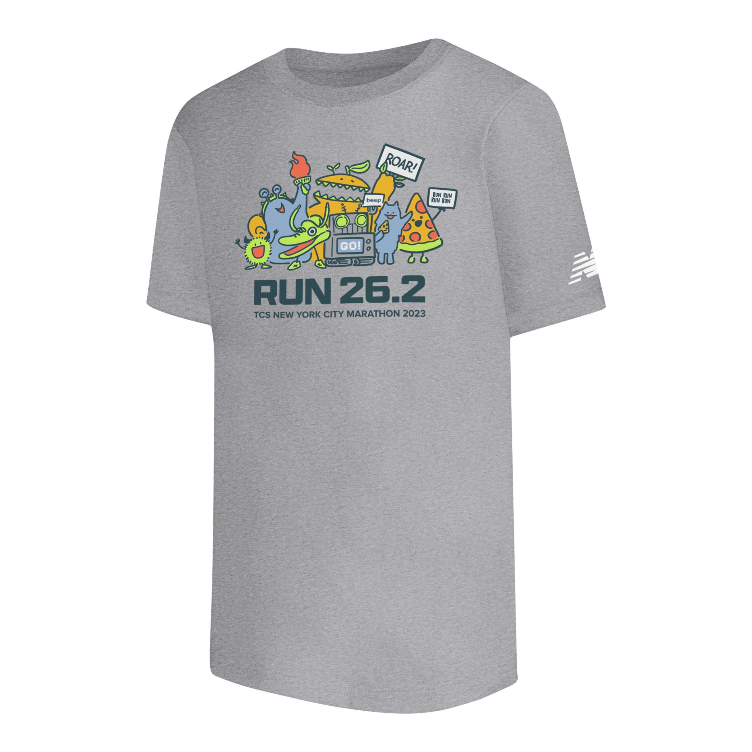 

New Balance Unisex NYC Marathon Kids Graphic T-Shirt Grey - Grey