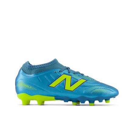 Tekela Team Low Laced Jnr FG V5, METALLIC BLUE with ALKALINE GREEN, YT3FL1NM