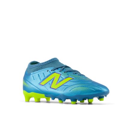 Tekela Team Low Laced Jnr FG V5, METALLIC BLUE with ALKALINE GREEN, YT3FL1NM