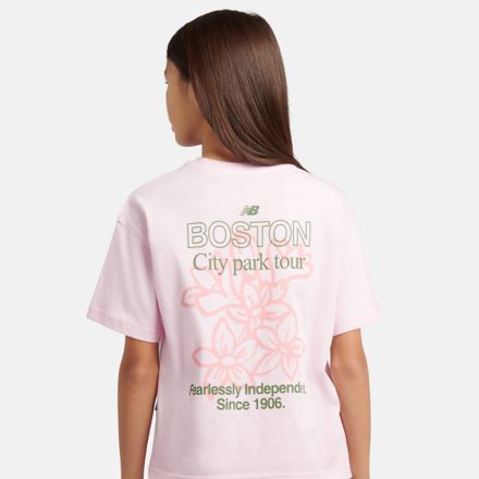 Boston Floral Graphic T-Shirt, LIGHT RASPBERRY with Pink, YT6124R8LIR