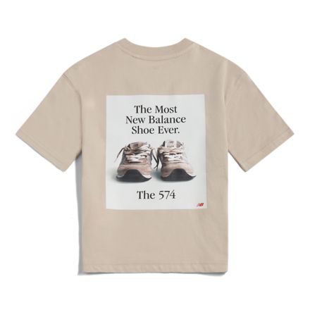 574 Shoe Graphic T-Shirt, TIMBERWOLF with Grey, YT61703BTWF