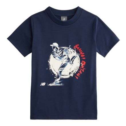 Shohei Kids Graphic Short Sleeve T-Shirt, TEAM NAVY, YT6189AVTNV