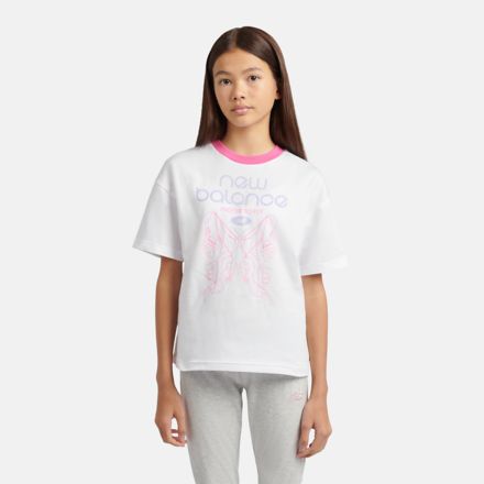Prefer To Fly Butterfly Graphic T-Shirt, BRIGHT WHITE, YT61D7P6BWE