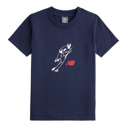 Shohei Kids Always On Logo SS T-Shirt, TEAM NAVY, YT61E9C7TNV