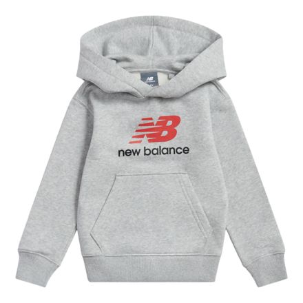 Brush Back Stacked Logo Hoodie, Athletic Grey Heather with Grey, YT61F4GHAGT