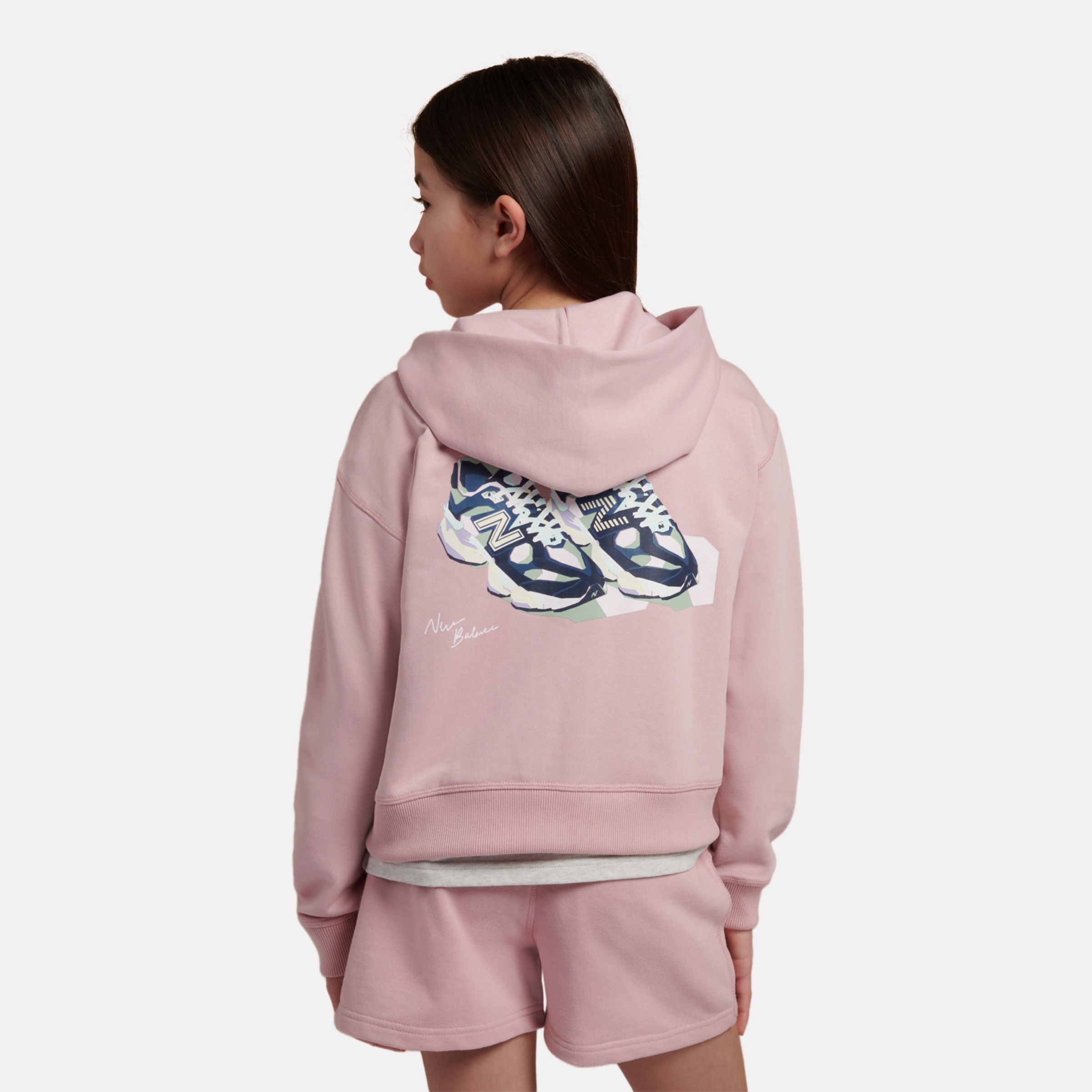 9060 Graphic Cropped Zip Hoodie