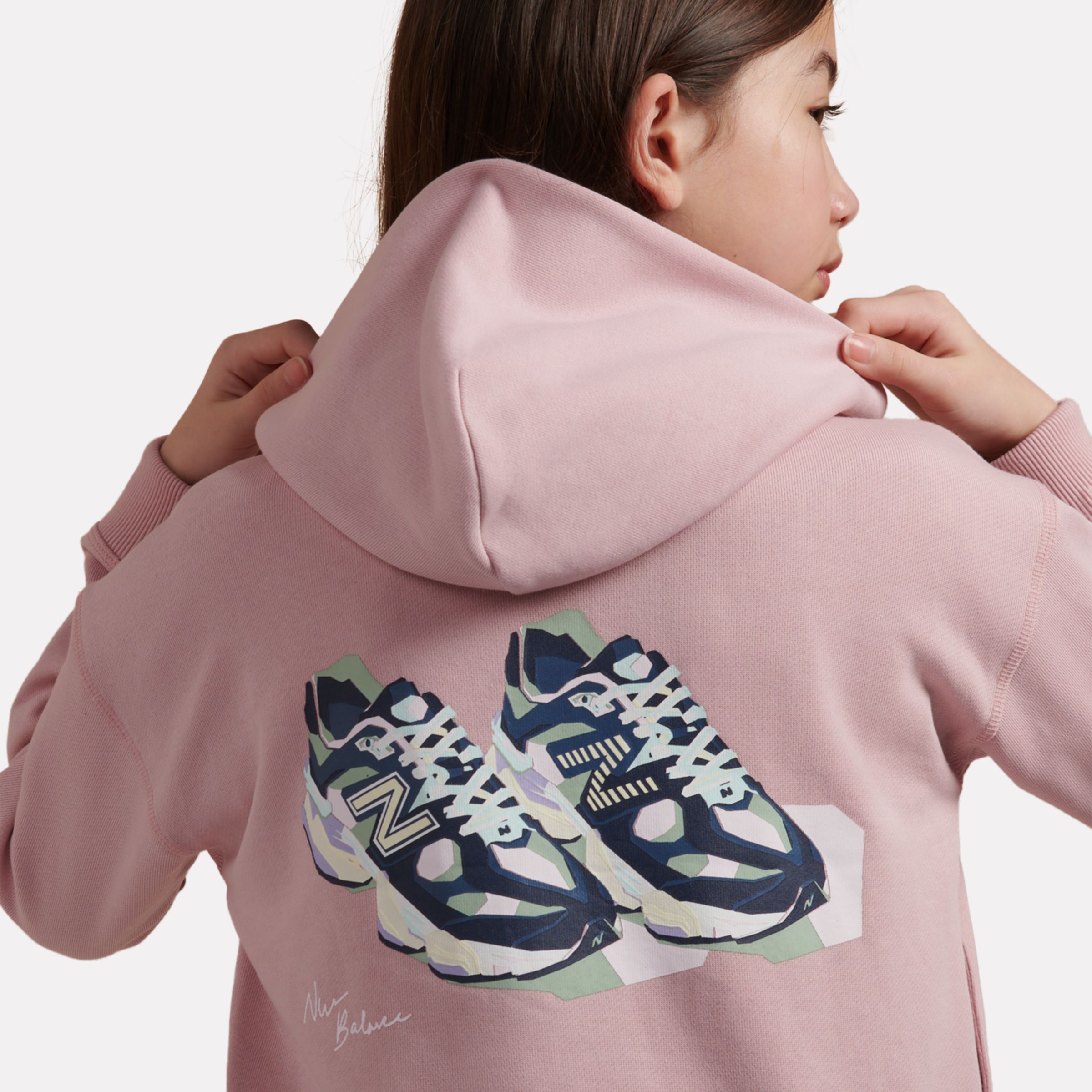 9060 Graphic Cropped Zip Hoodie