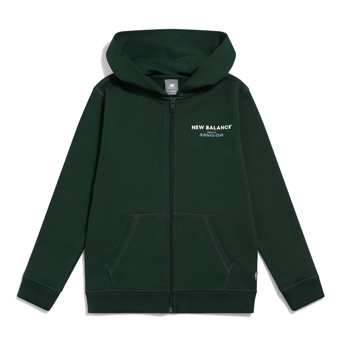 Детская толстовка на молнии New Balance Sports Club Graphic, цвет: Зелёный — фото 1