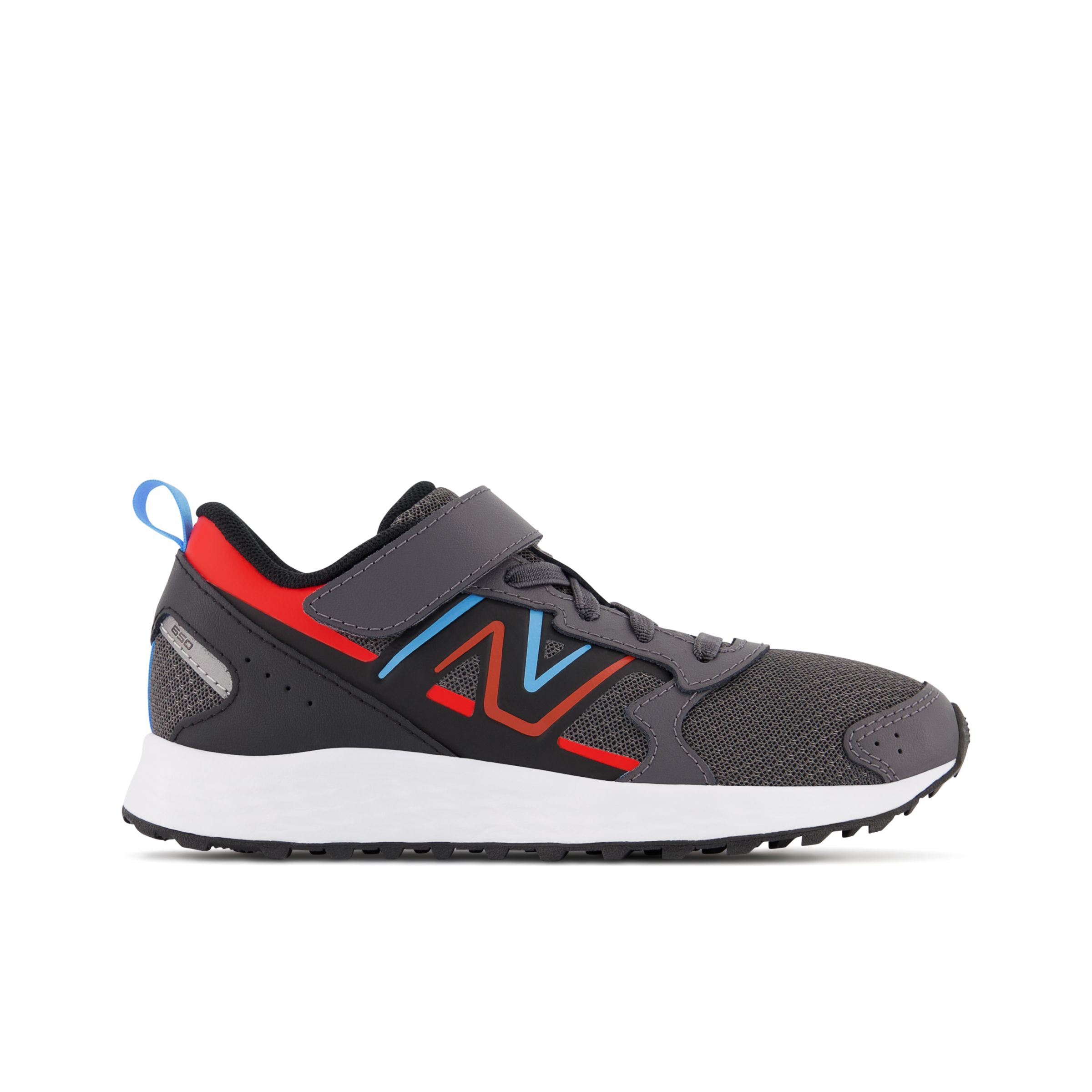 

New Balance Kids' Fresh Foam 650 Bungee Lace with Top Strap Grey/Red/Blue - Grey/Red/Blue