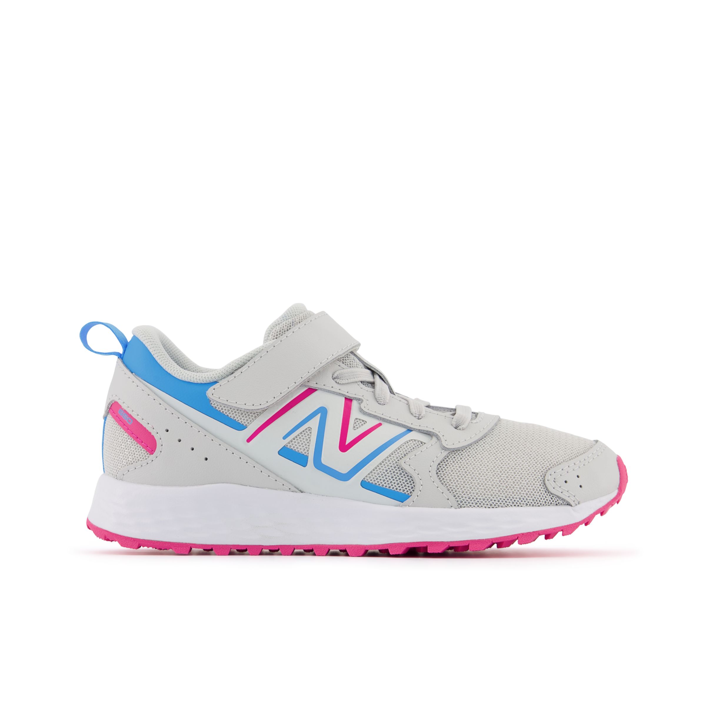 

New Balance Kids' Fresh Foam 650 Bungee Lace with Top Strap Grey/Pink/Blue - Grey/Pink/Blue