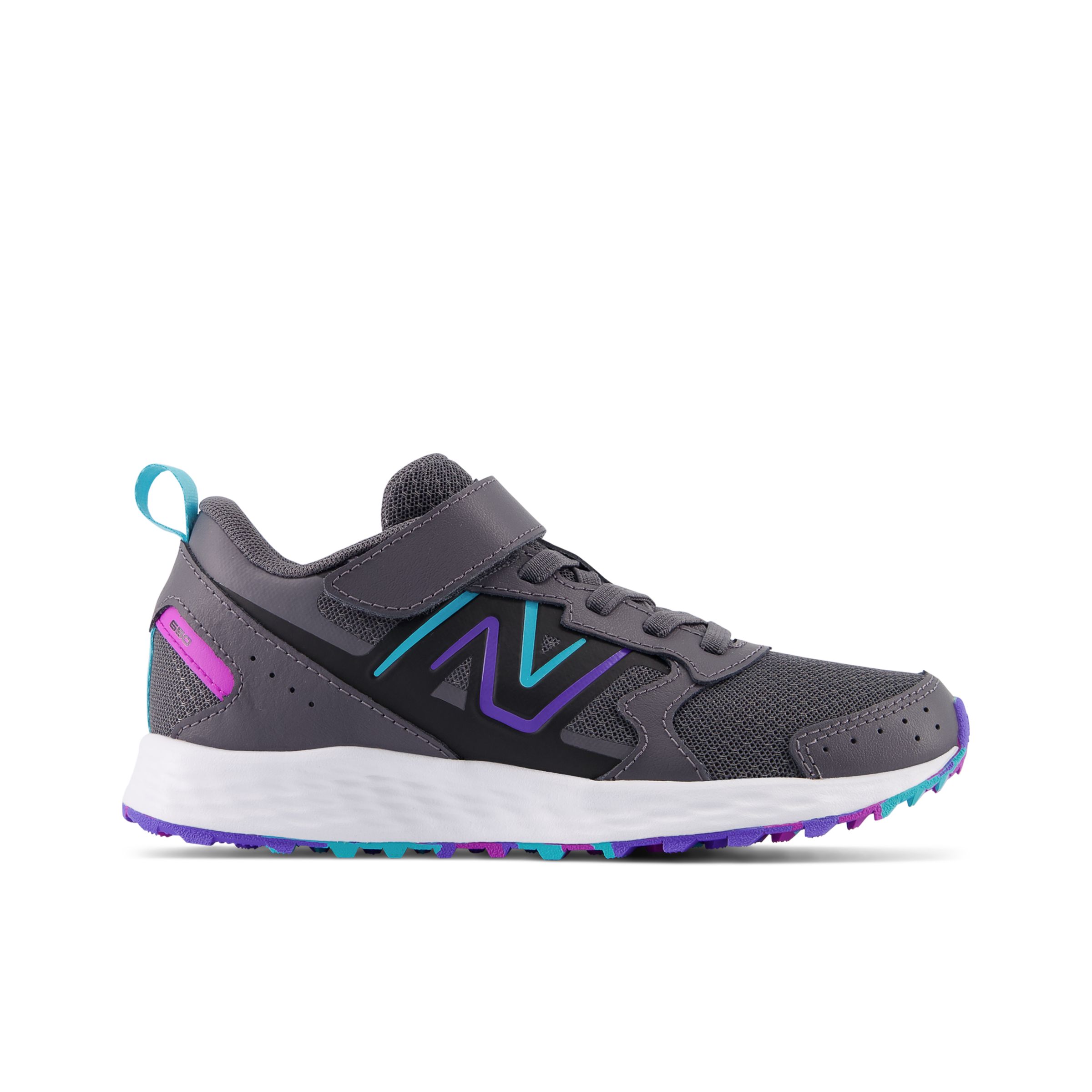 

New Balance Kids' Fresh Foam 650 Bungee Lace with Top Strap Grey/Blue/Pink - Grey/Blue/Pink