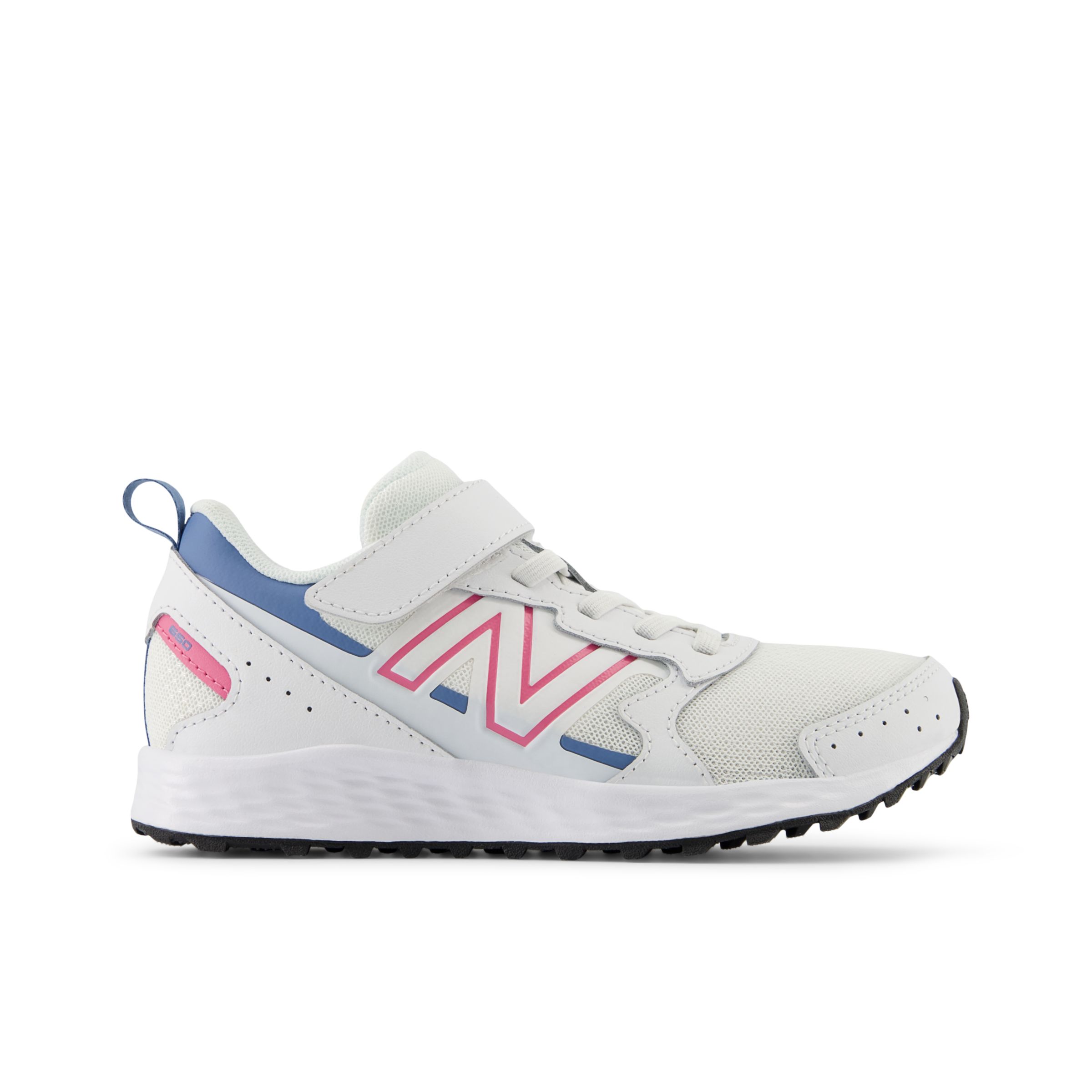 

New Balance Kids' Fresh Foam 650 Bungee Lace with Top Strap White/Pink/Blue - White/Pink/Blue