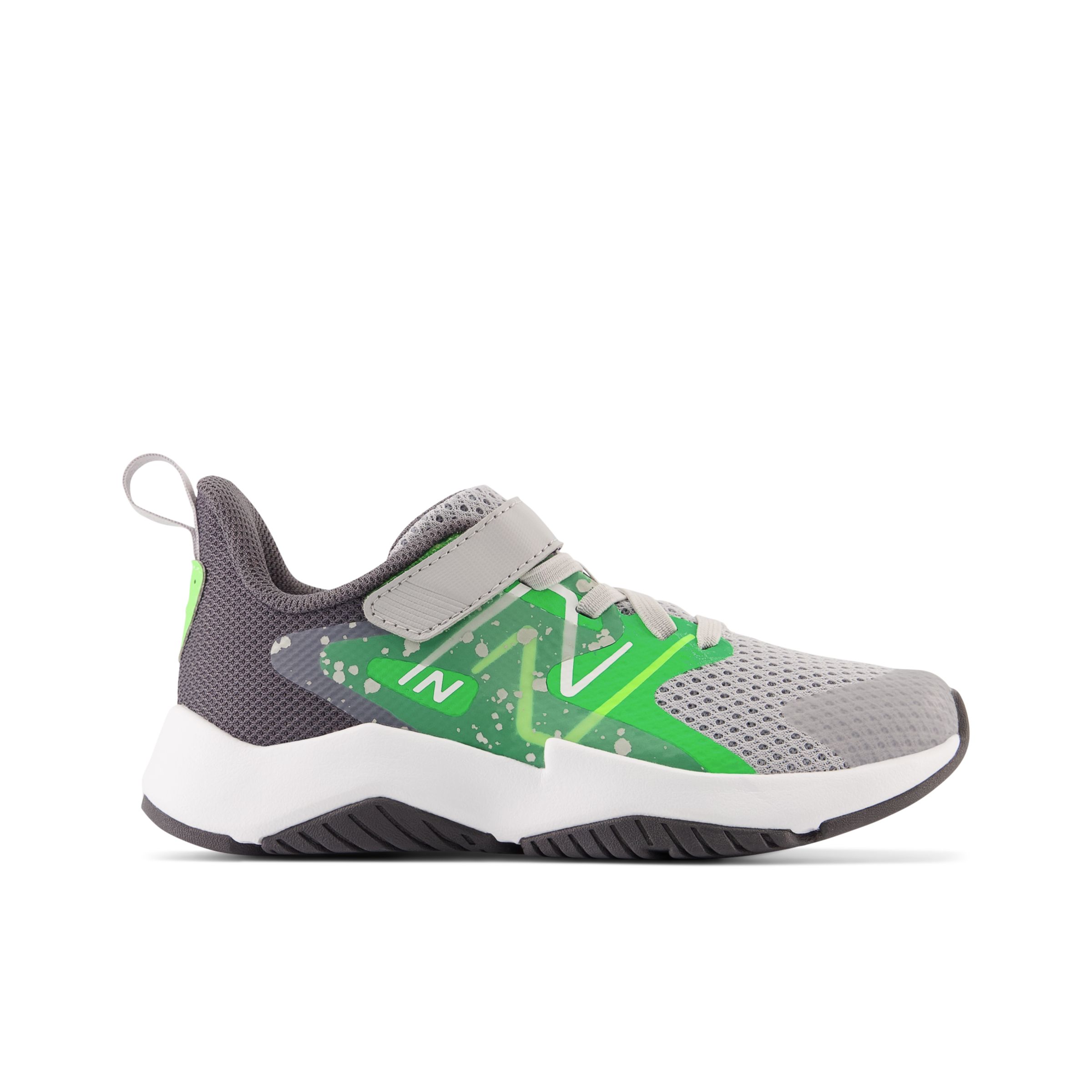 

New Balance Kids' Rave Run v2 Bungee Lace with Top Strap Grey/Green - Grey/Green