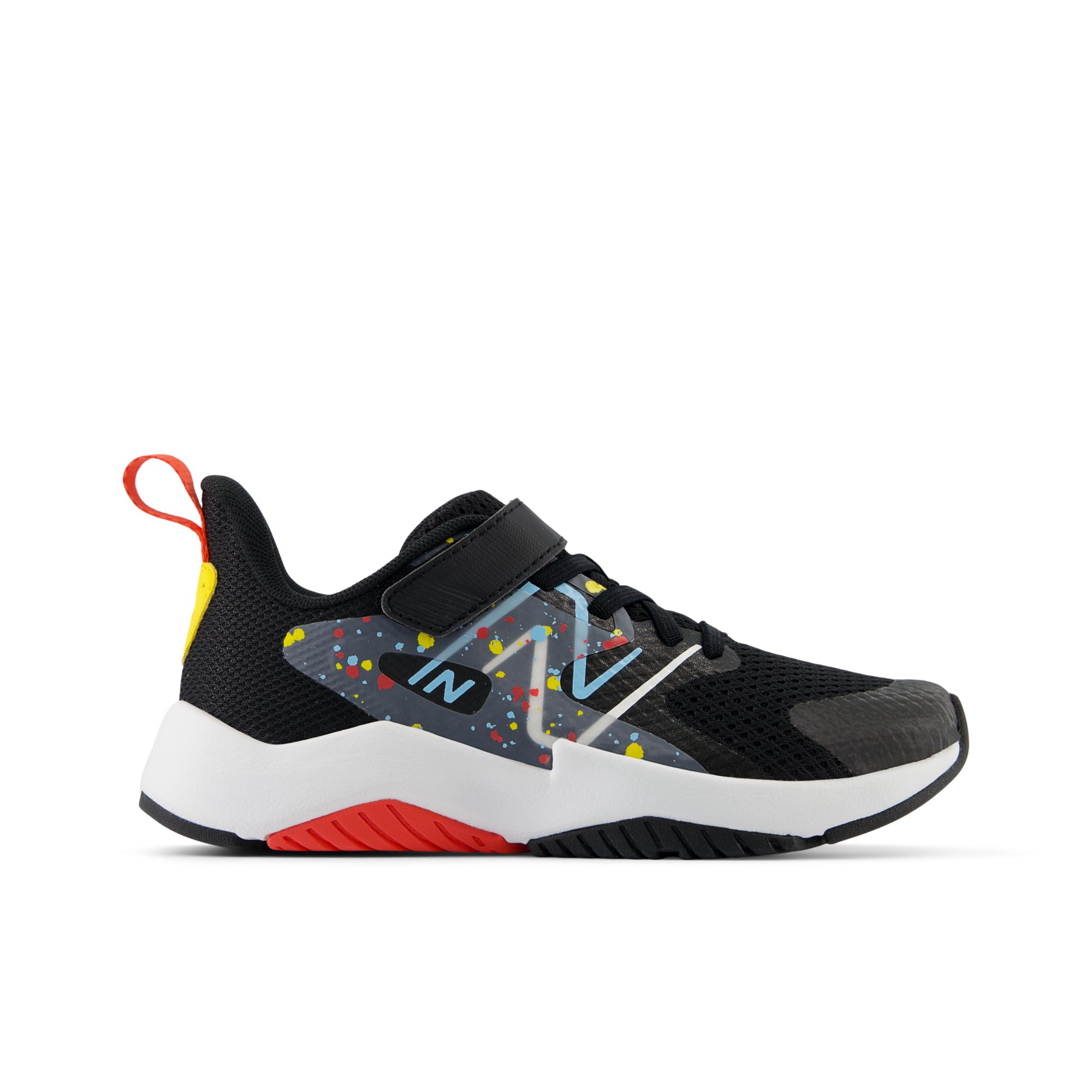 

New Balance Kids' Rave Run v2 Bungee Lace with Top Strap Black/Red/Blue - Black/Red/Blue