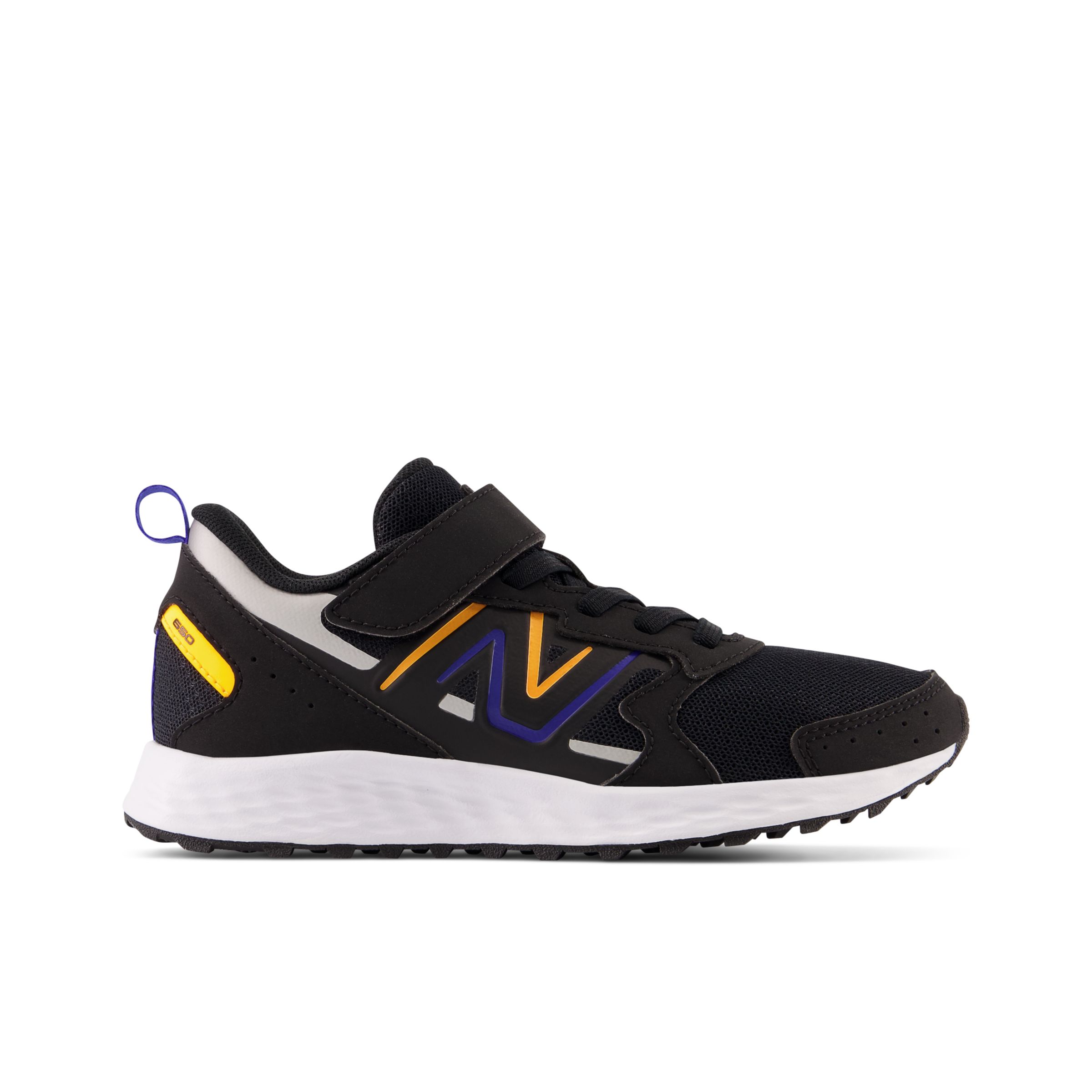 New Balance Crian?a Fresh Foam 650 Bungee Lace with Top Strap in Preto, Synthetic, Tamanho 32.5