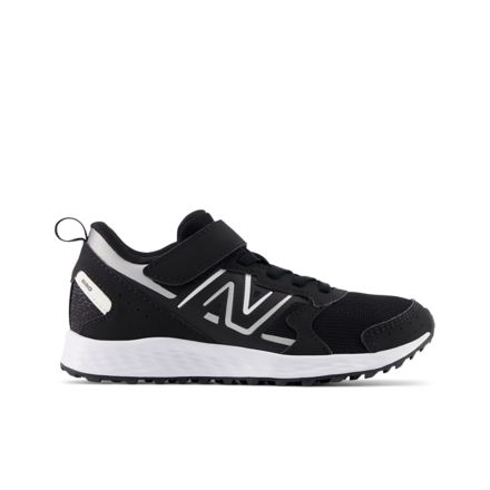 Fresh Foam 650 Bungee Lace with Top Strap, Black with Metallic Silver with White, YU650BK1