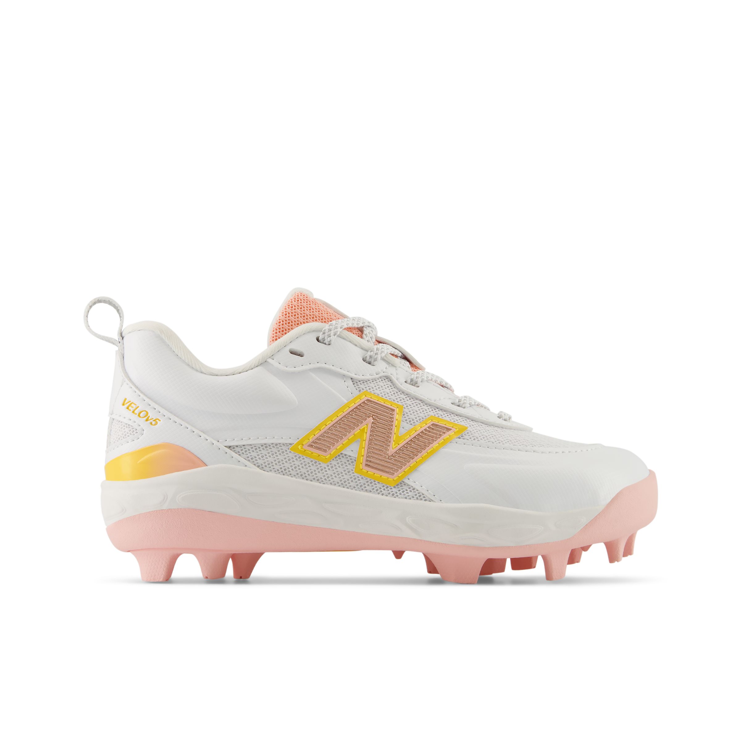 New Balance Kids' Velo v5 Rubber Molded - White/Pink (Size 11 Wide)